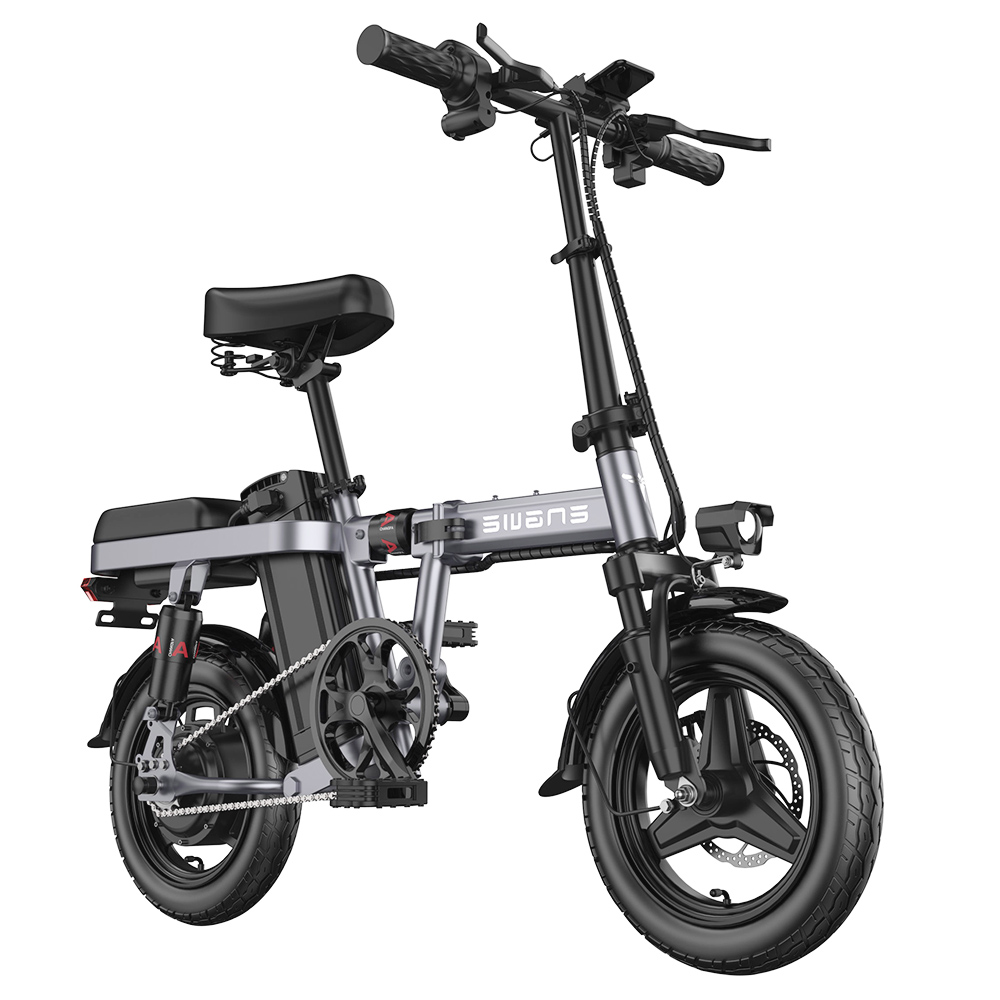 

ENGWE T14 14 Inch Folding Electric Bike 250W Mini Electric Bike 25km/h City Commuter 48V 10AH Removable Lithium Battery Portable and Easy to Store - Grey, Black