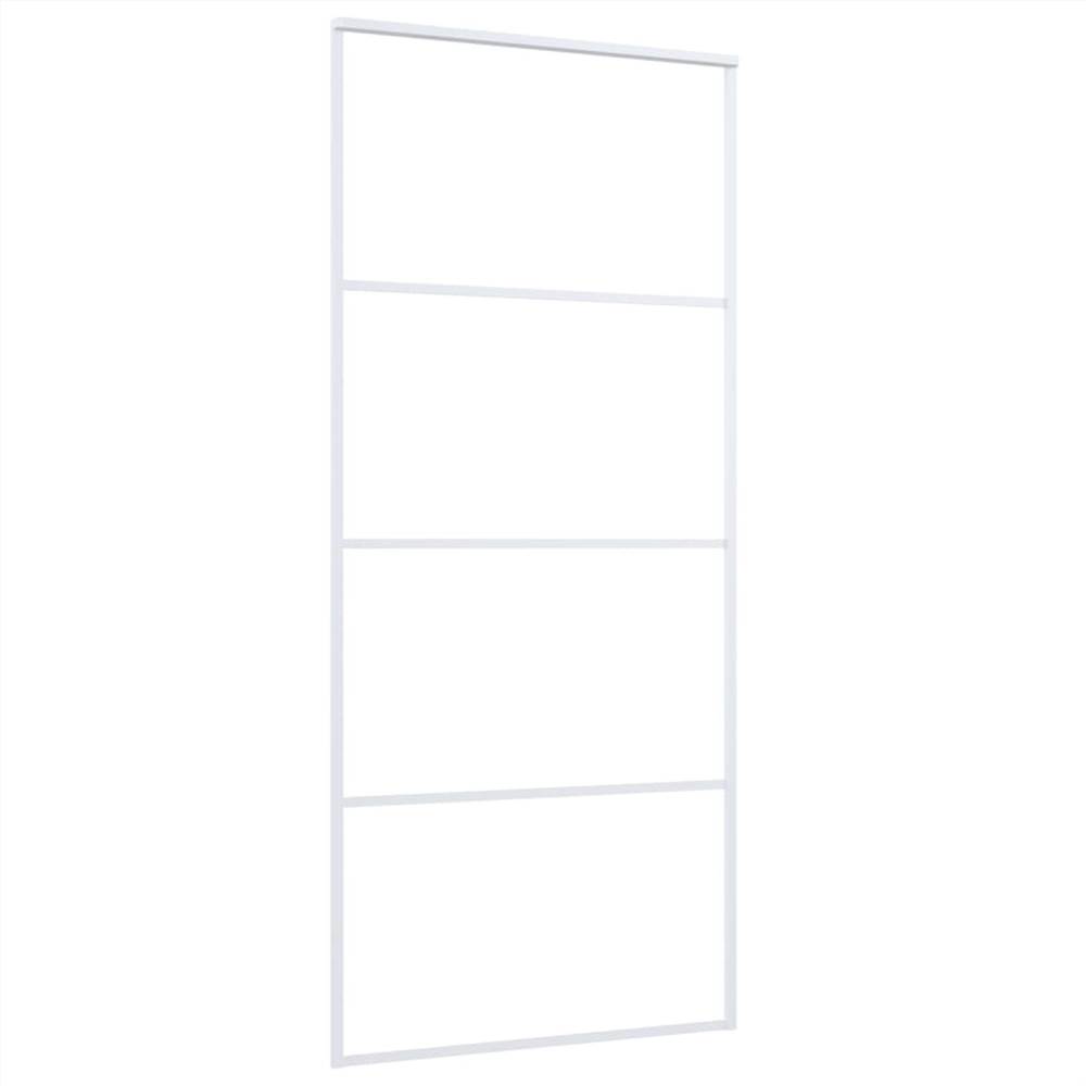 Sliding Door ESG Glass and Aluminium 90x205 cm White