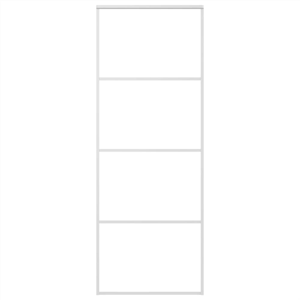 Sliding Door Frosted ESG Glass and Aluminium 76x205 cm White