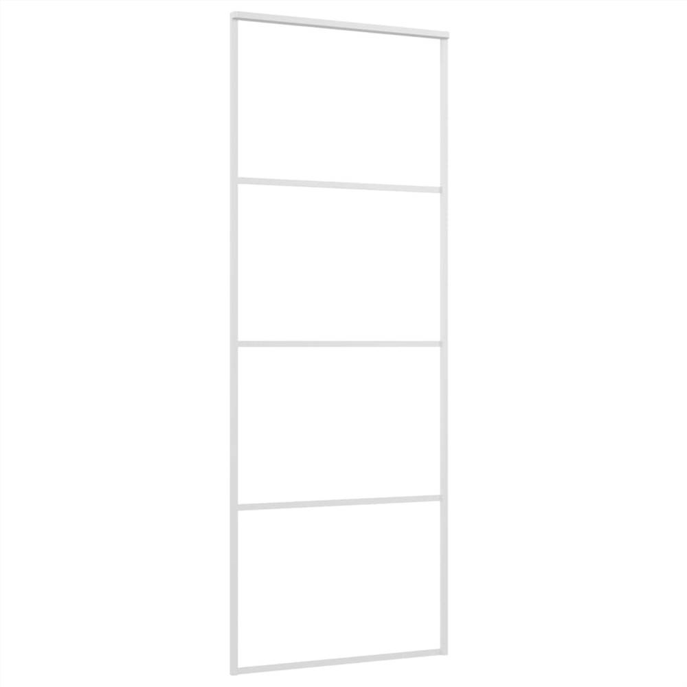 Sliding Door Frosted ESG Glass and Aluminium 76x205 cm White