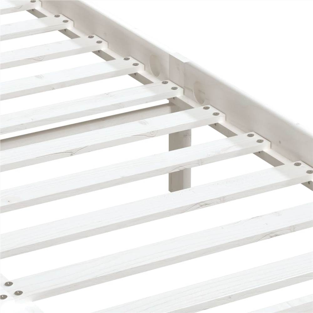 Bed Frame White Solid Wood 160x200 cm 5FT King Size