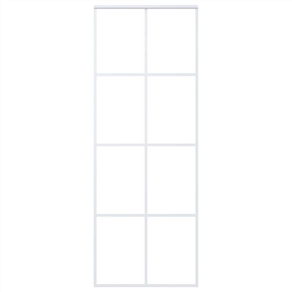 Sliding Door ESG Glass and Aluminium 76x205 cm White