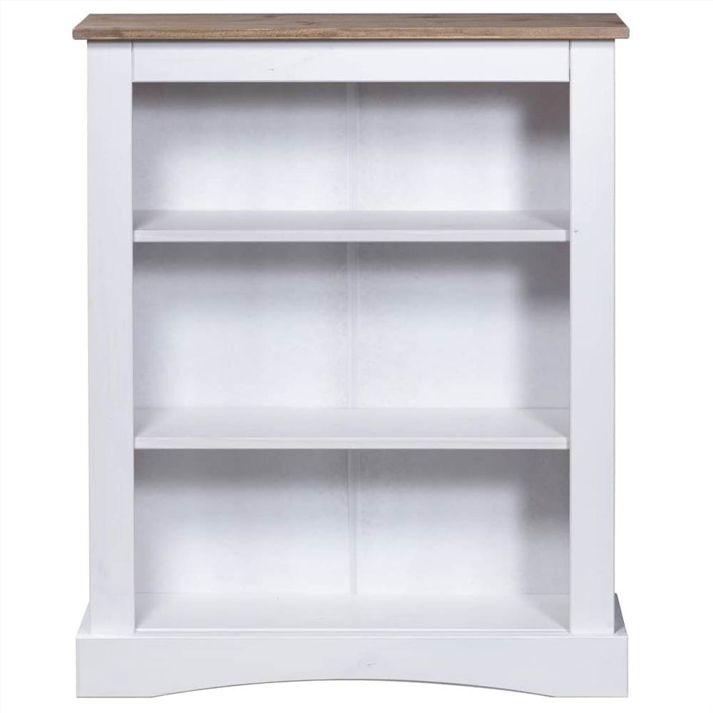 3-Tier Bookcase Mexican Pine Corona Range White 81x29x100 cm