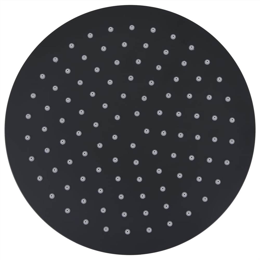 Rain Shower Head Stainless Steel 25 cm Round Black