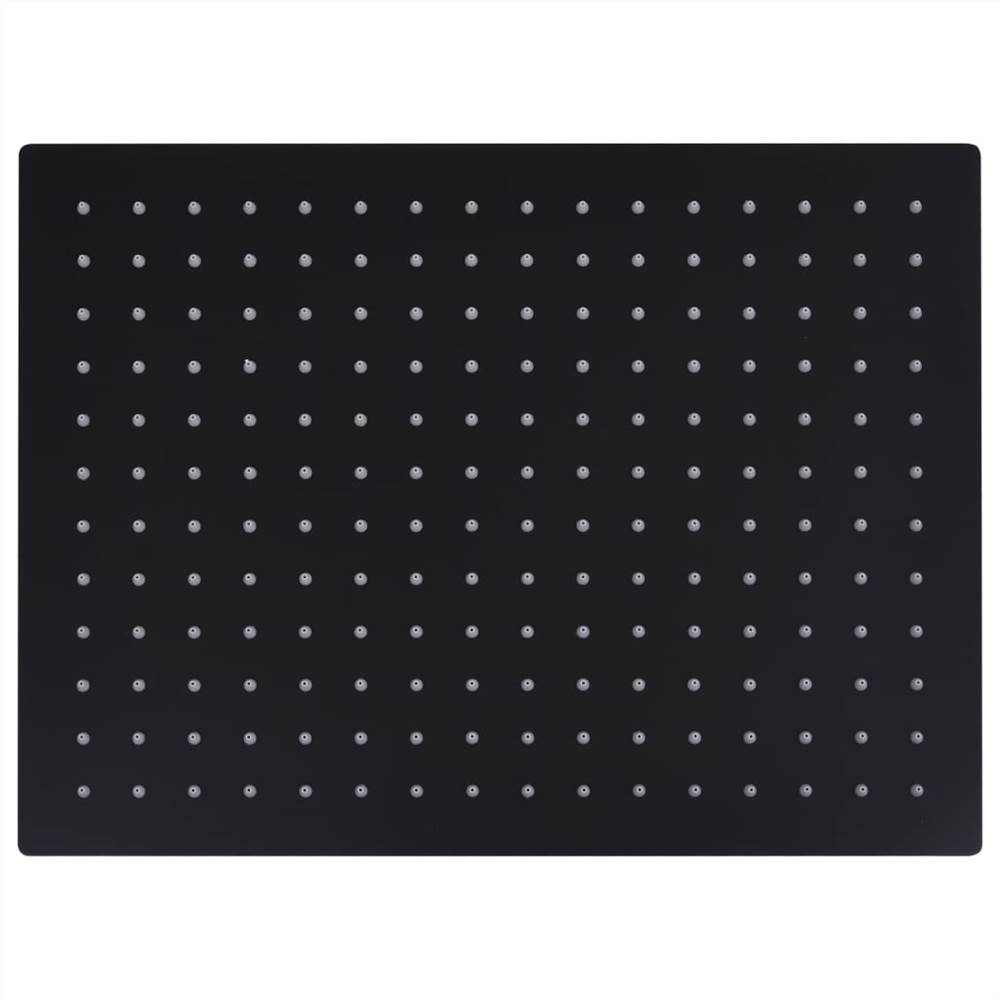 Rain Shower Head Stainless Steel 40x30 cm Rectangular Black