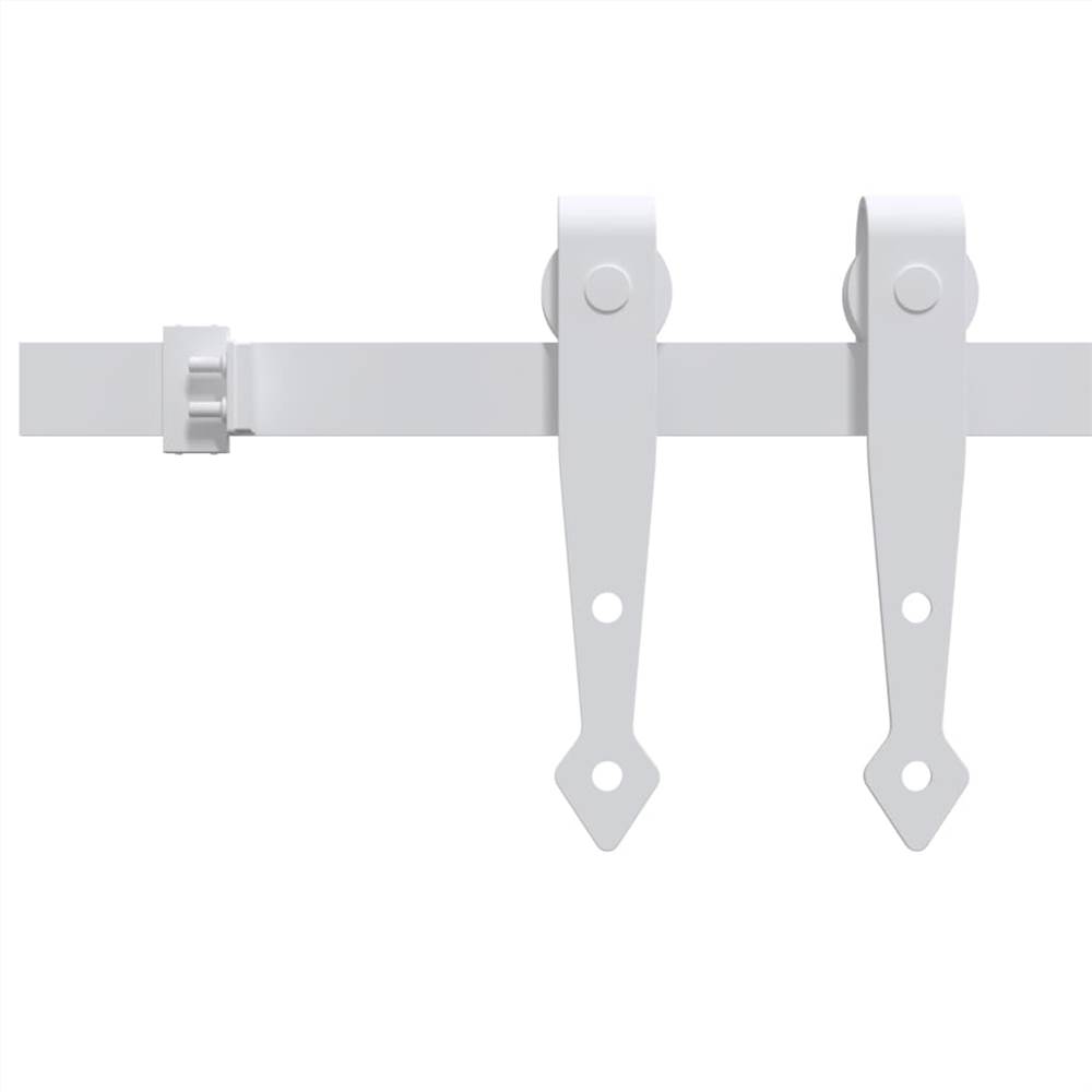 Mini Sliding Barn Door Kit Carbon Steel White 200 cm