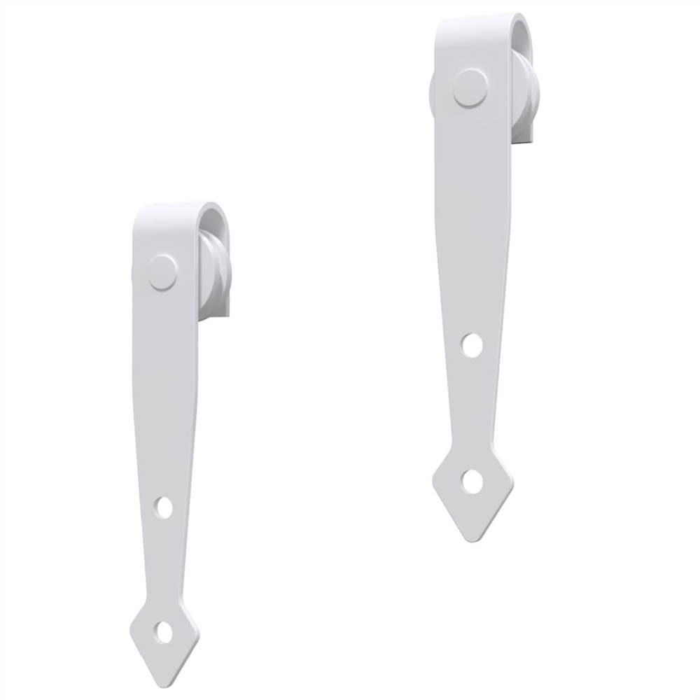 Mini Sliding Barn Door Kit Carbon Steel White 200 cm