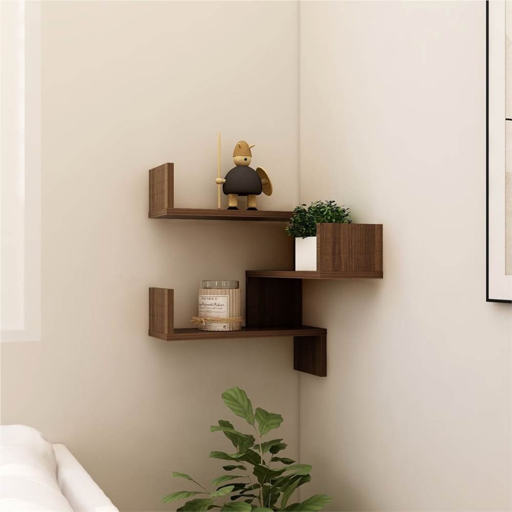 Wall Corner Shelf Brown Oak 40x40x50 cm Engineered Wood