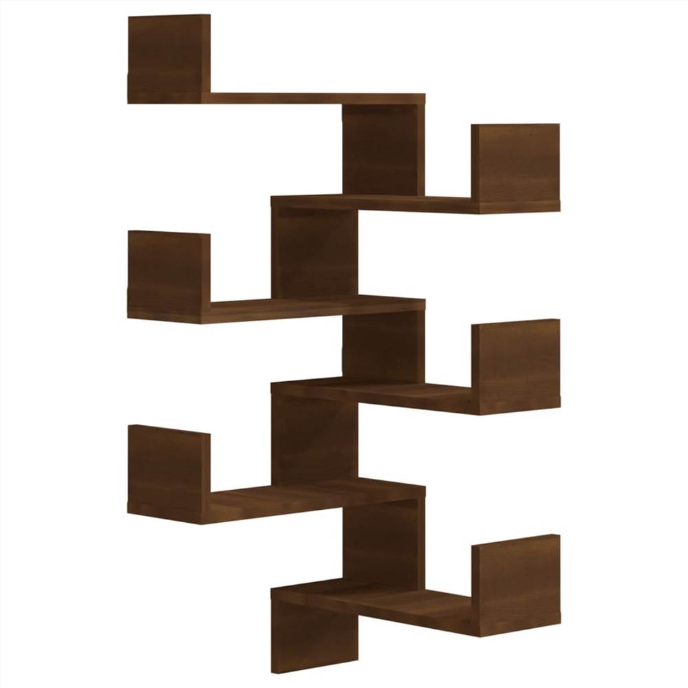 Wall Corner Shelves 2 pcs Brown Oak 40x40x50 cm Engineered Wood