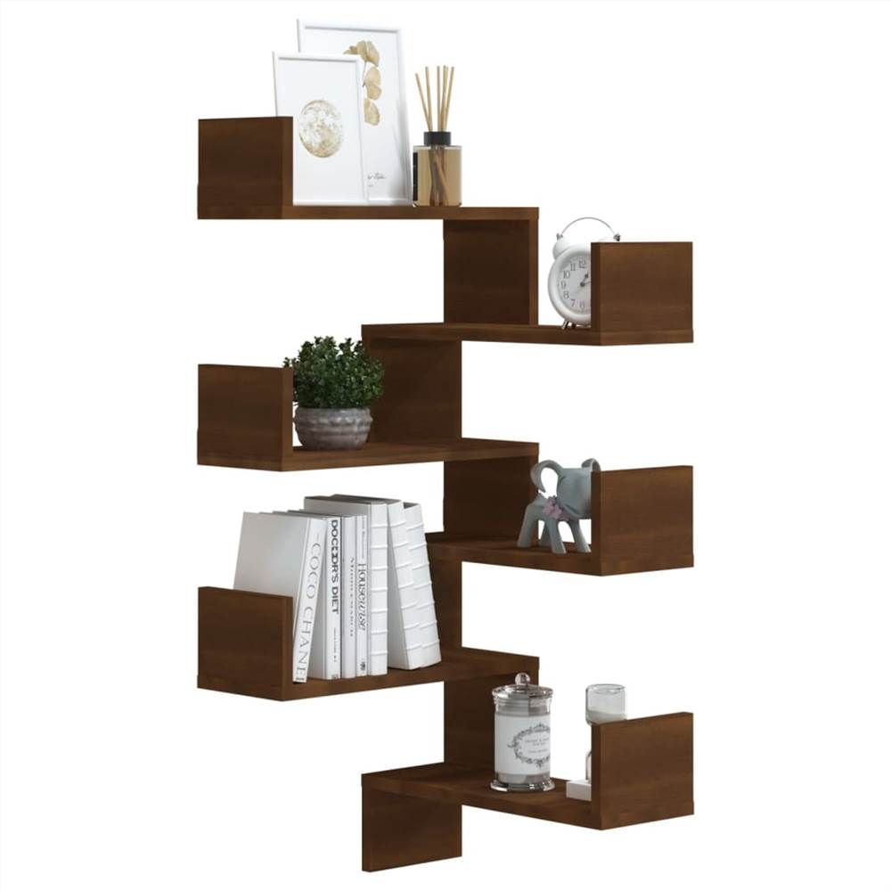 Wall Corner Shelves 2 pcs Brown Oak 40x40x50 cm Engineered Wood