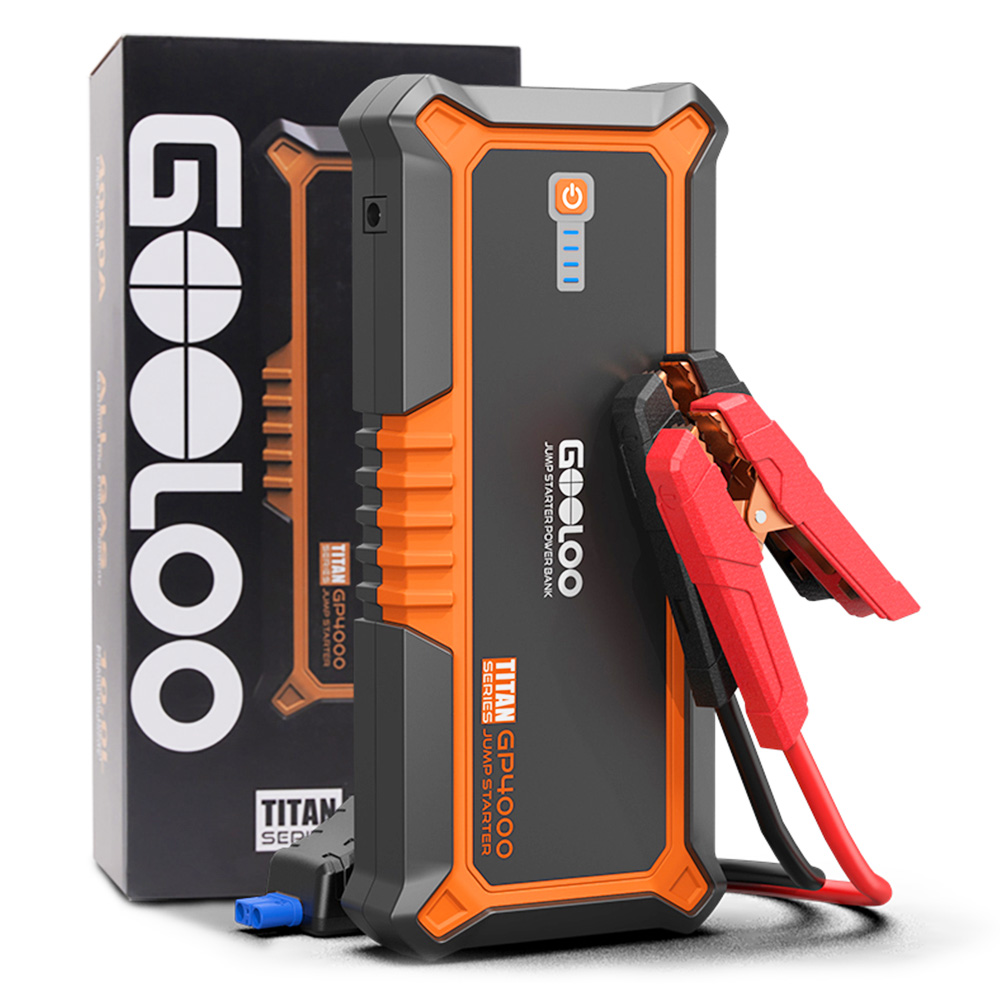 

GOOLOO GP4000 Jump Starter, 4000A Peak Car Starter, 12V Lithium Jump Box, Auto Battery Booster Pack, Portable 26800mAh Power Bank - Orange