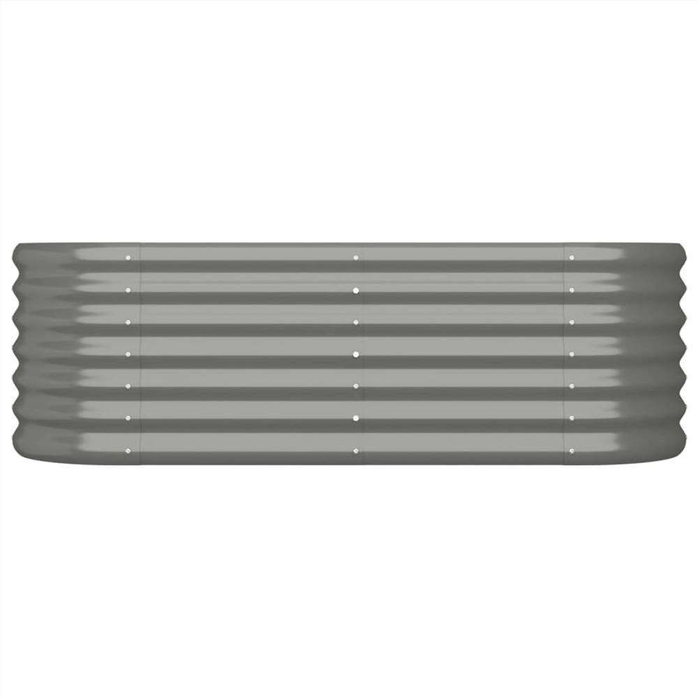 Garden Planter Powder-coated Steel 114x40x36 cm Grey