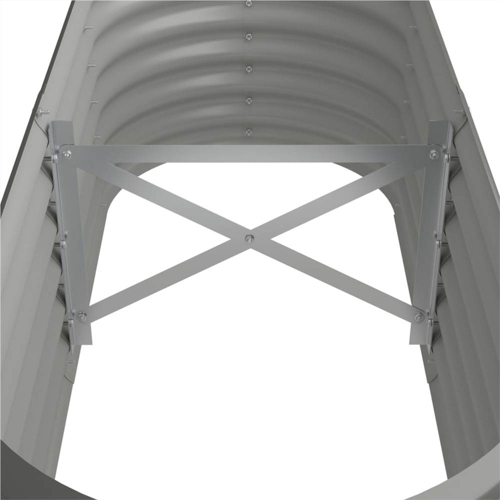 Garden Planter Powder-coated Steel 114x40x36 cm Grey