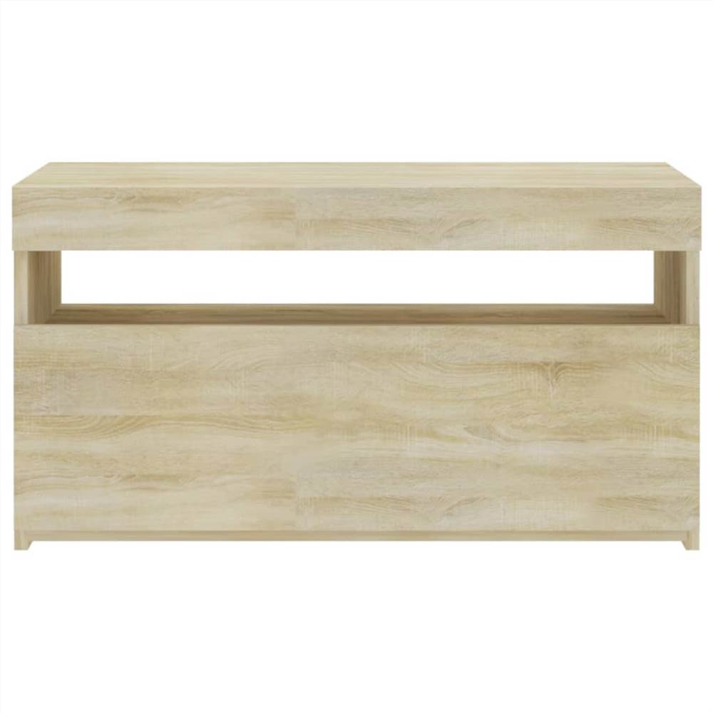 TV Cabinet With LED Lights Sonoma Oak 75x35x40 Cm