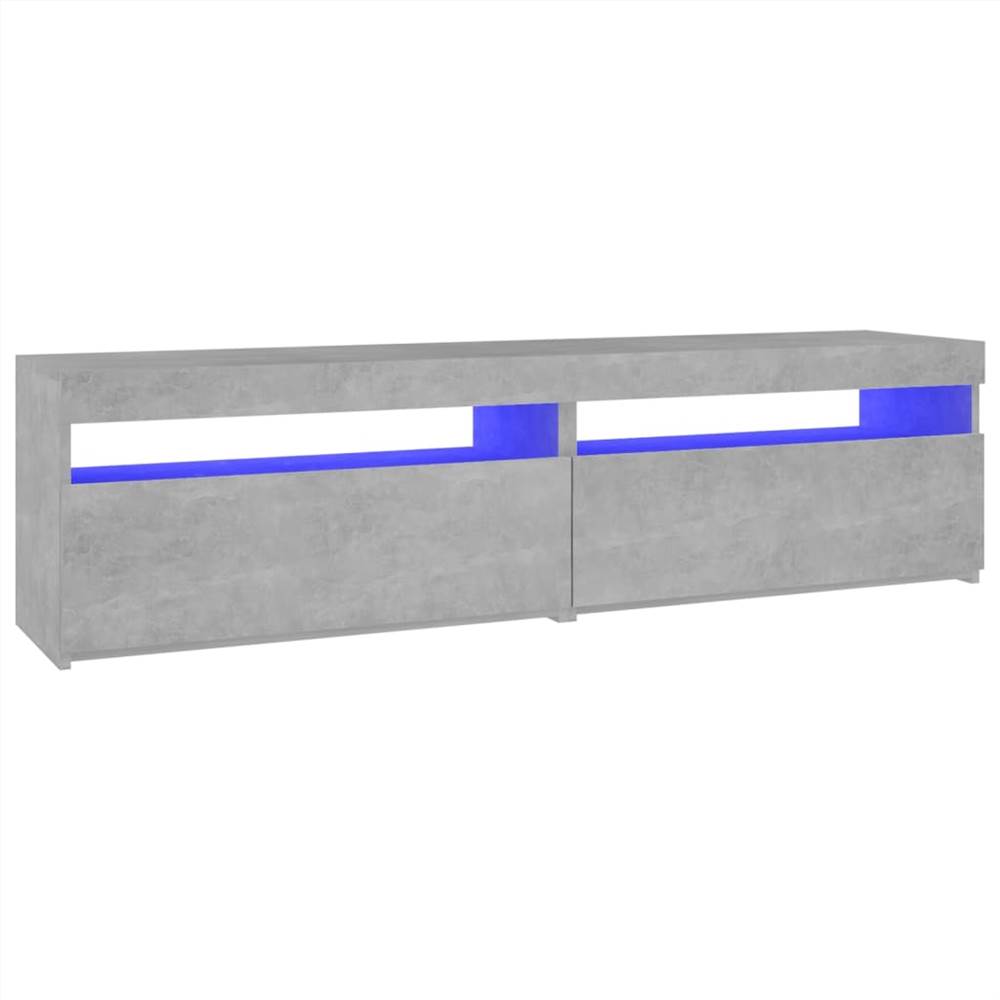 TV Cabinets 2 pcs with LED Lights Concrete Grey 75x35x40 cm