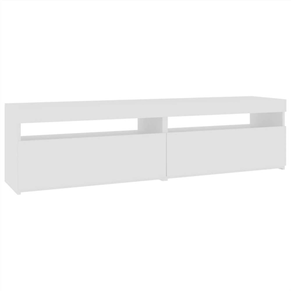 TV Cabinets 2 pcs with LED Lights White 75x35x40 cm