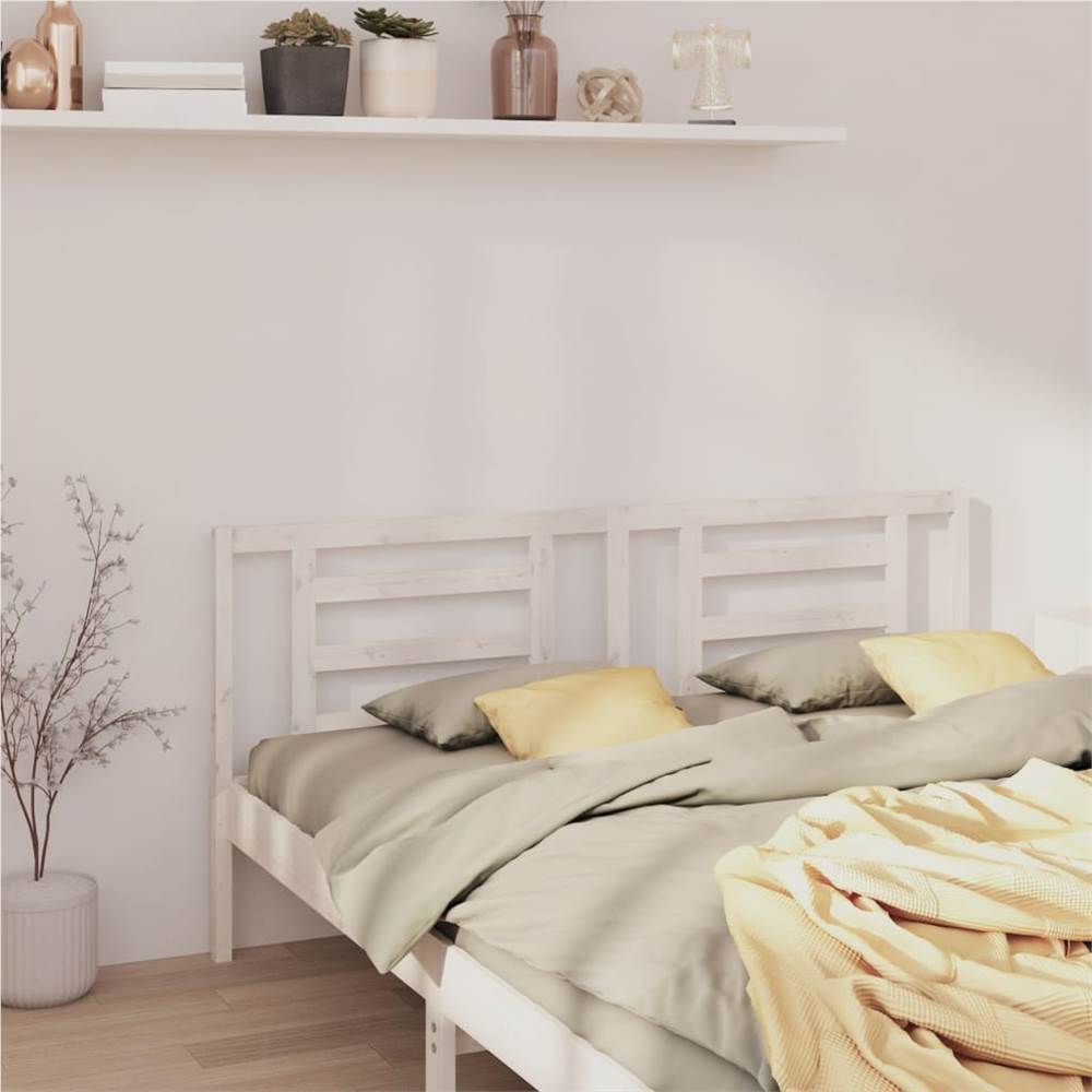 Bed Headboard White 156x4x100 cm Solid Pine Wood