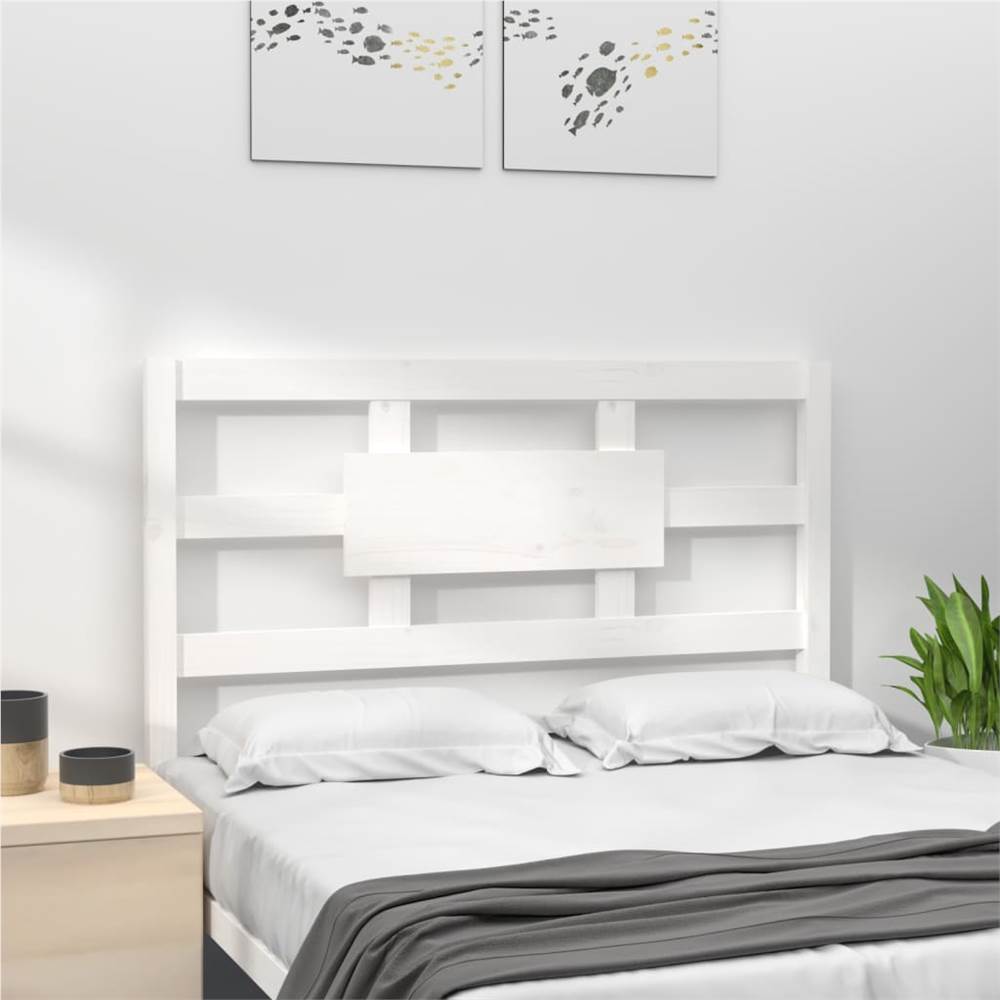 Bed Headboard White 80.5x4x100 cm Solid Wood Pine