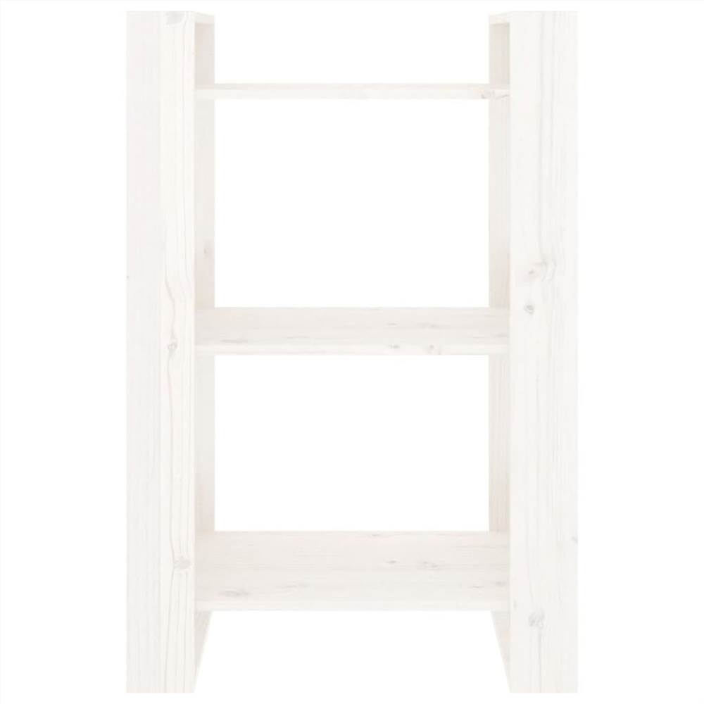 Book Cabinet/Room Divider White 60x35x91 cm Solid Wood Pine