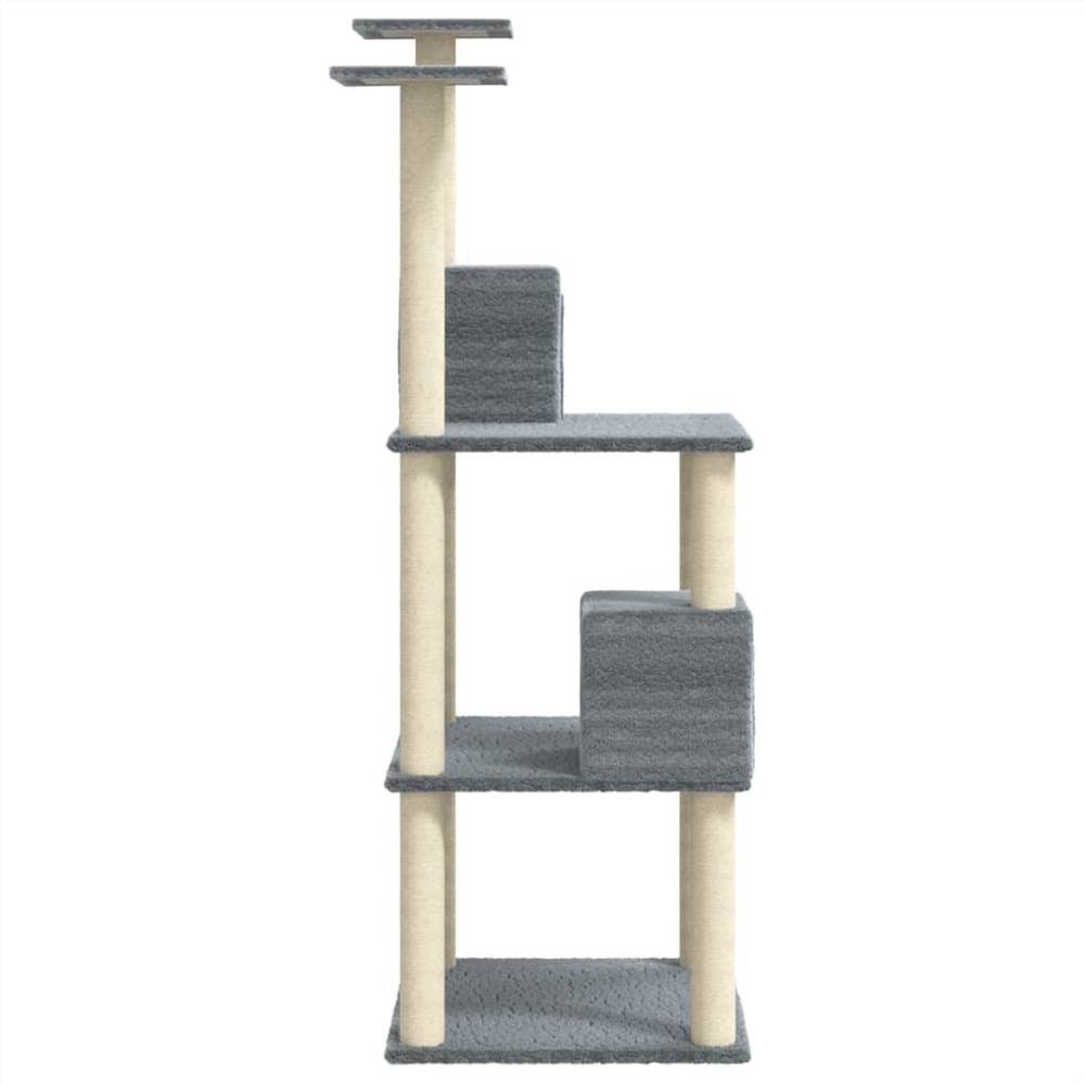 Cat Tree with Sisal Scratching Posts Light Grey 141 cm