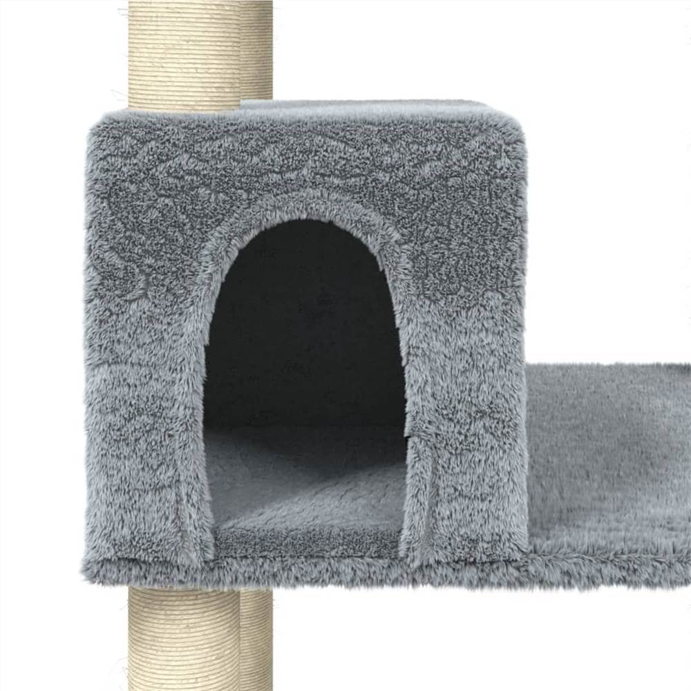 Cat Tree with Sisal Scratching Posts Light Grey 141 cm
