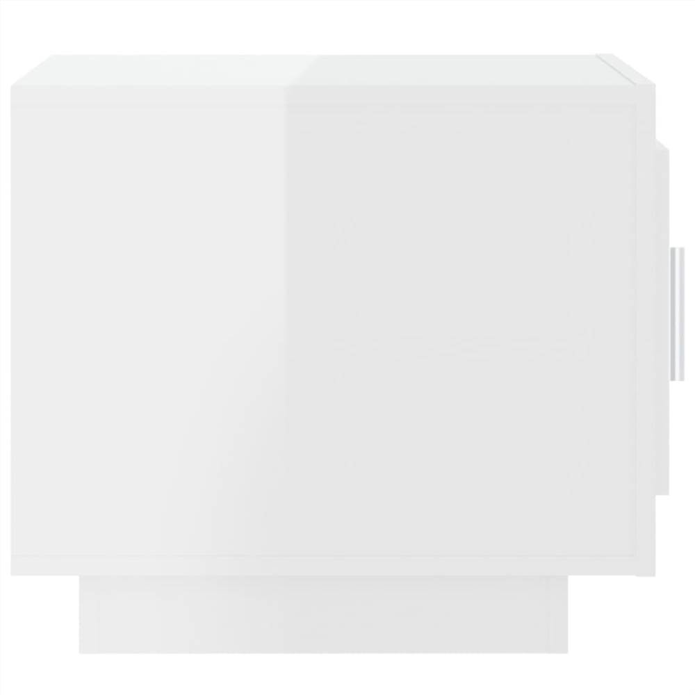 Coffee Table High Gloss White 51x50x45 cm Engineered Wood