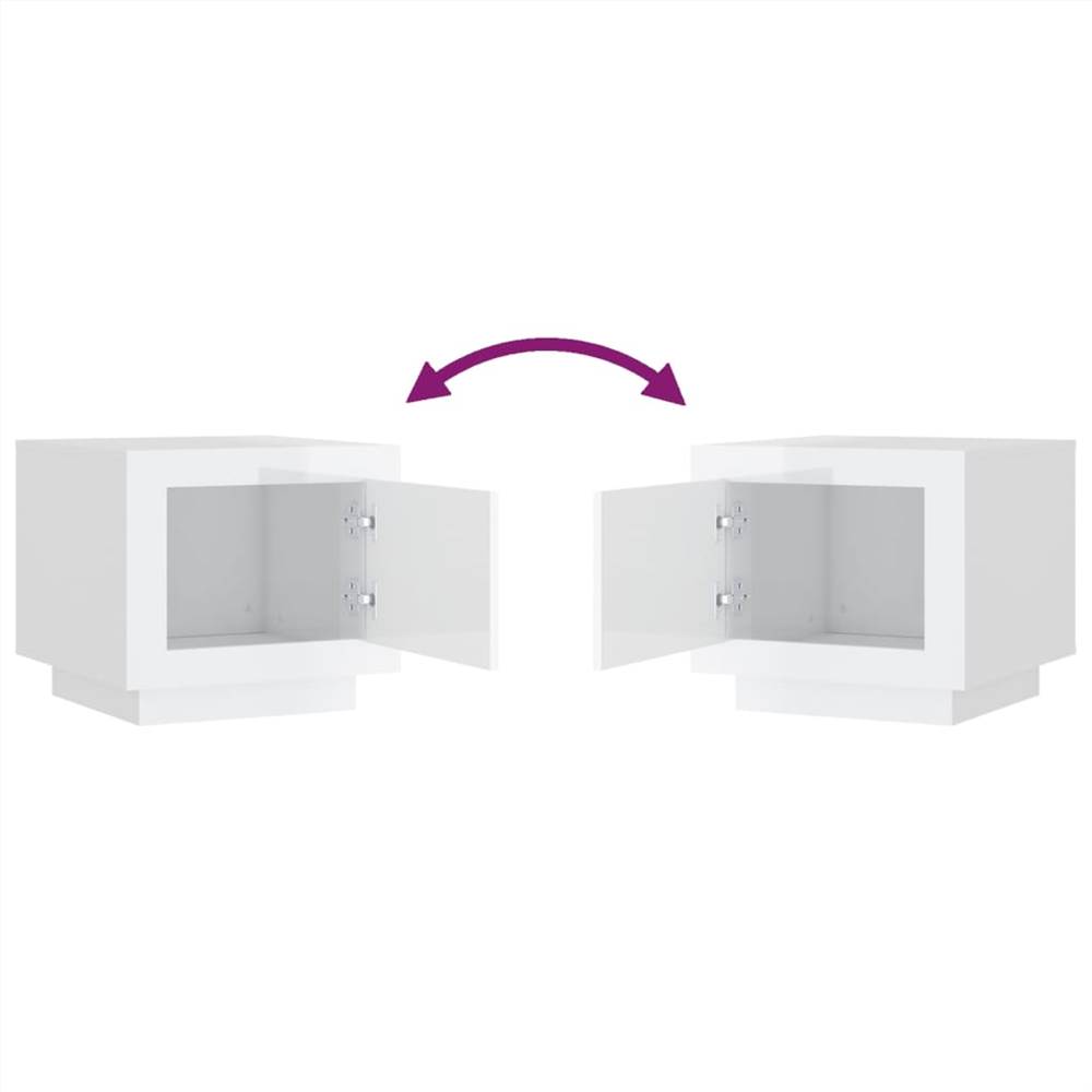 Coffee Table High Gloss White 51x50x45 cm Engineered Wood