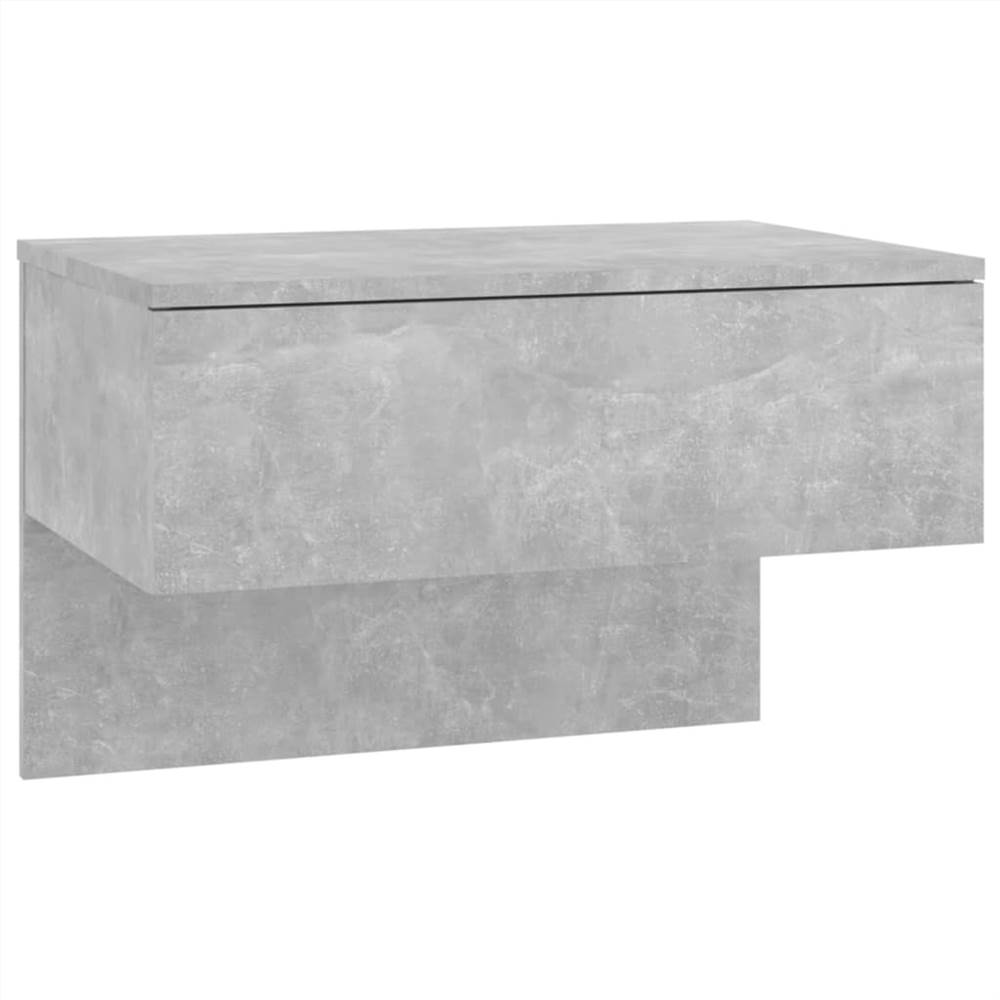 Wall Bedside Cabinet Concrete Grey Engineered Wood