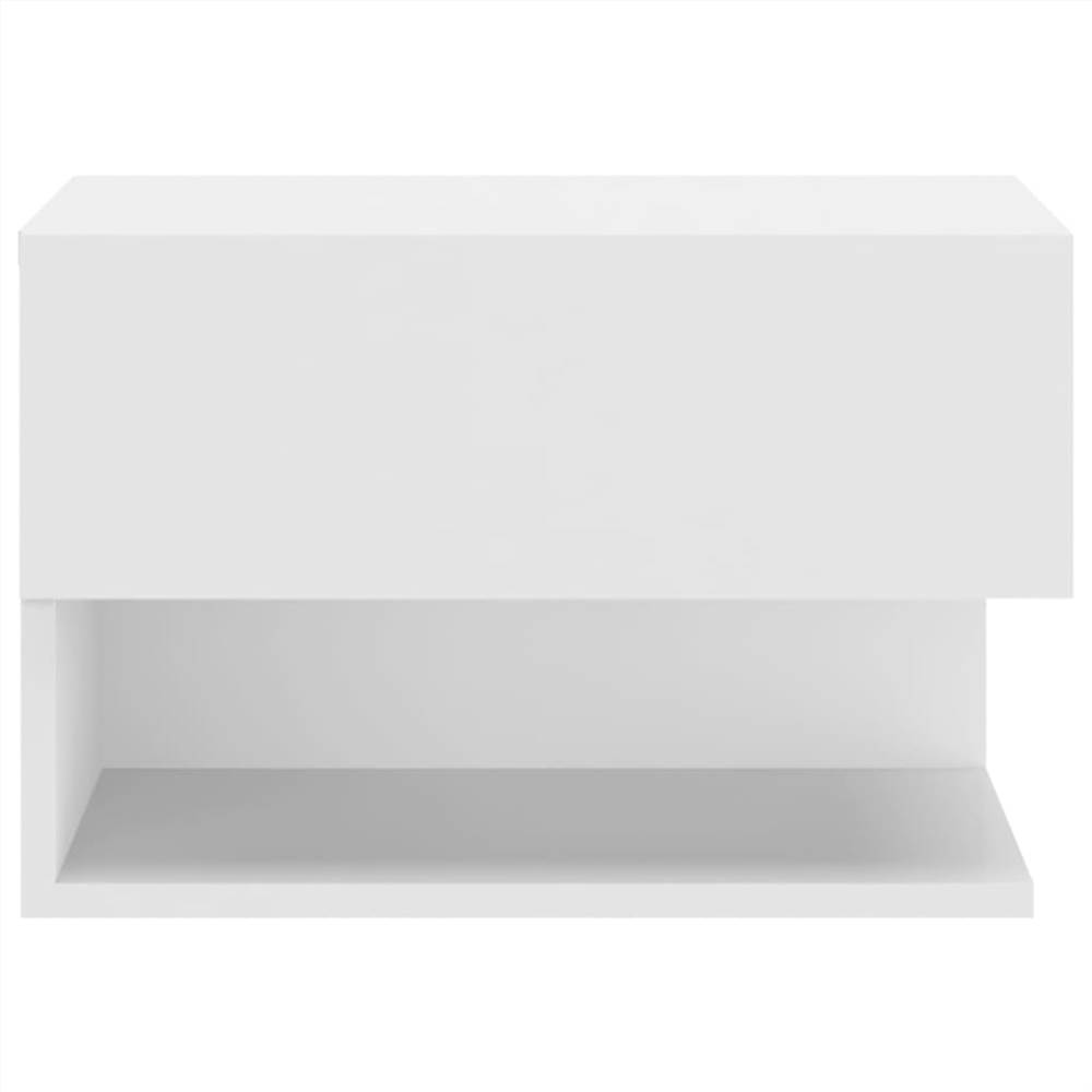 Wall Bedside Cabinet High Gloss White Engineered Wood