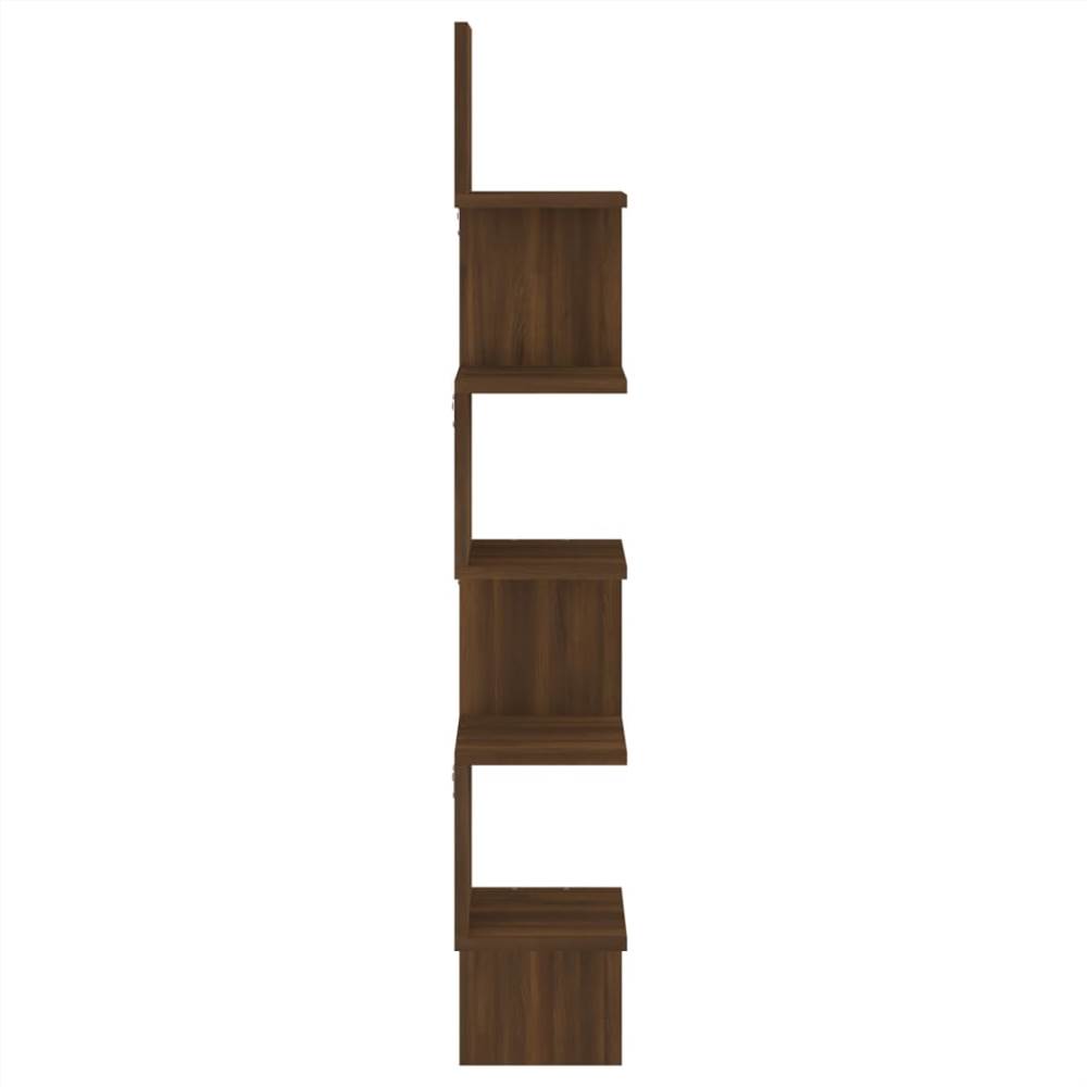 Wall Corner Shelf Brown Oak 20x20x127.5 cm Engineered Wood