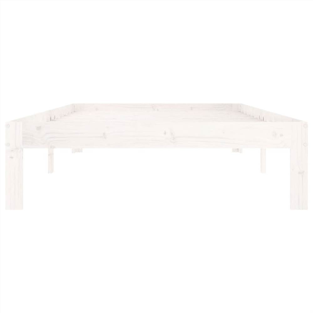 Bed Frame White Solid Wood Pine 100x200 cm