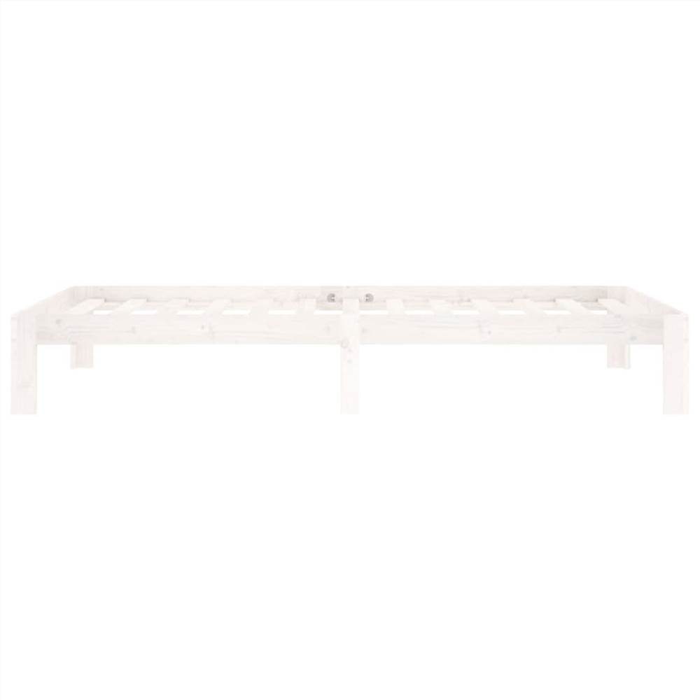Bed Frame White Solid Wood Pine 100x200 cm