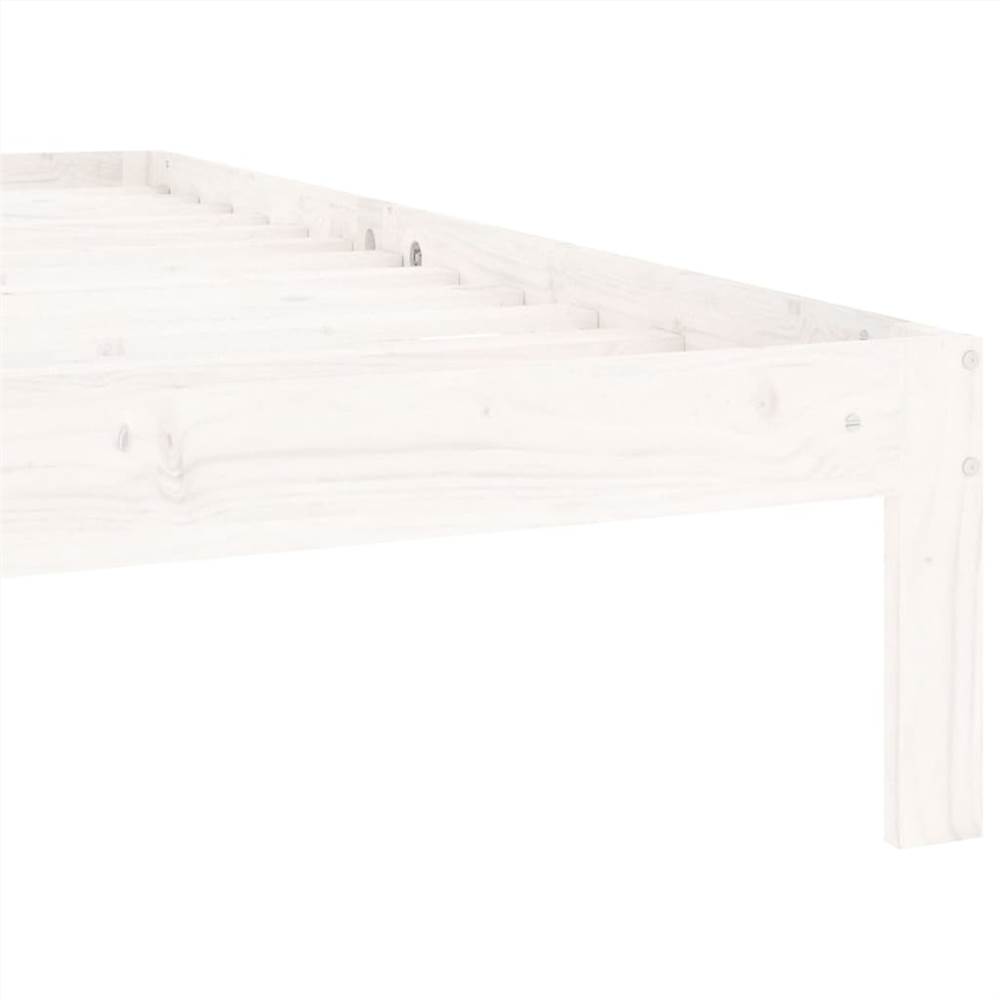 Bed Frame White Solid Wood Pine 100x200 cm