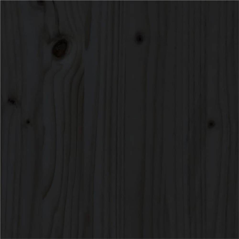 Bed Headboard Black 146x4x104 cm Solid Wood Pine