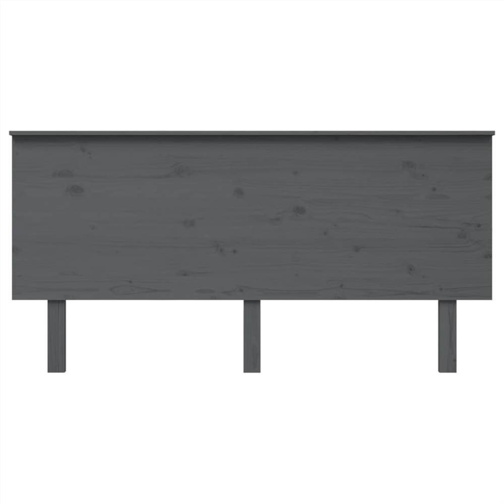 Bed Headboard Grey 164x6x82.5 cm Solid Wood Pine