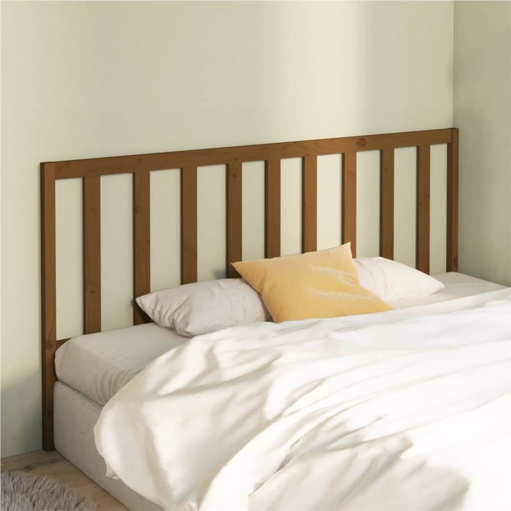 Bed Headboard Honey Brown 206x4x100 cm Solid Wood Pine