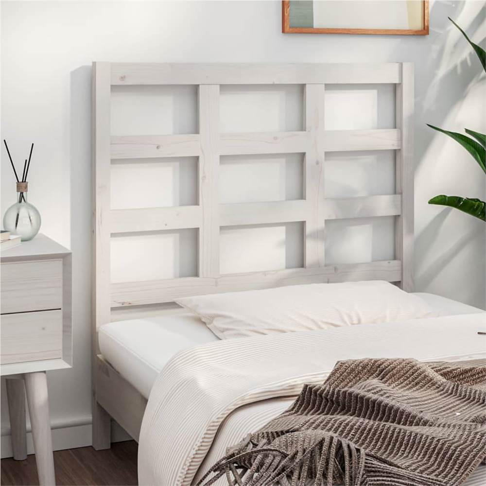 Bed Headboard White 105.5x4x100 cm Solid Wood Pine