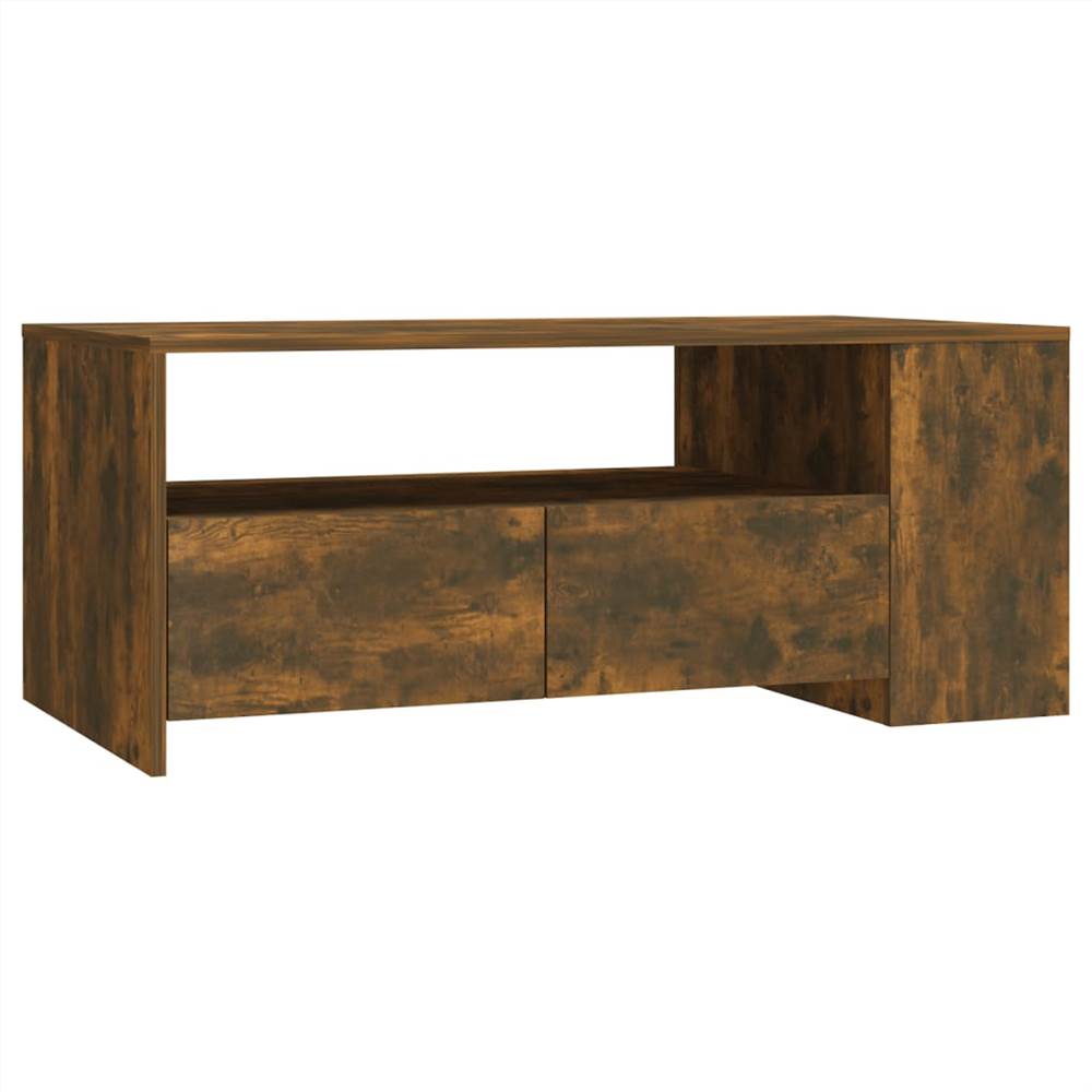 Coffee Table Smoked Oak 102x55x42 cm Engineered Wood