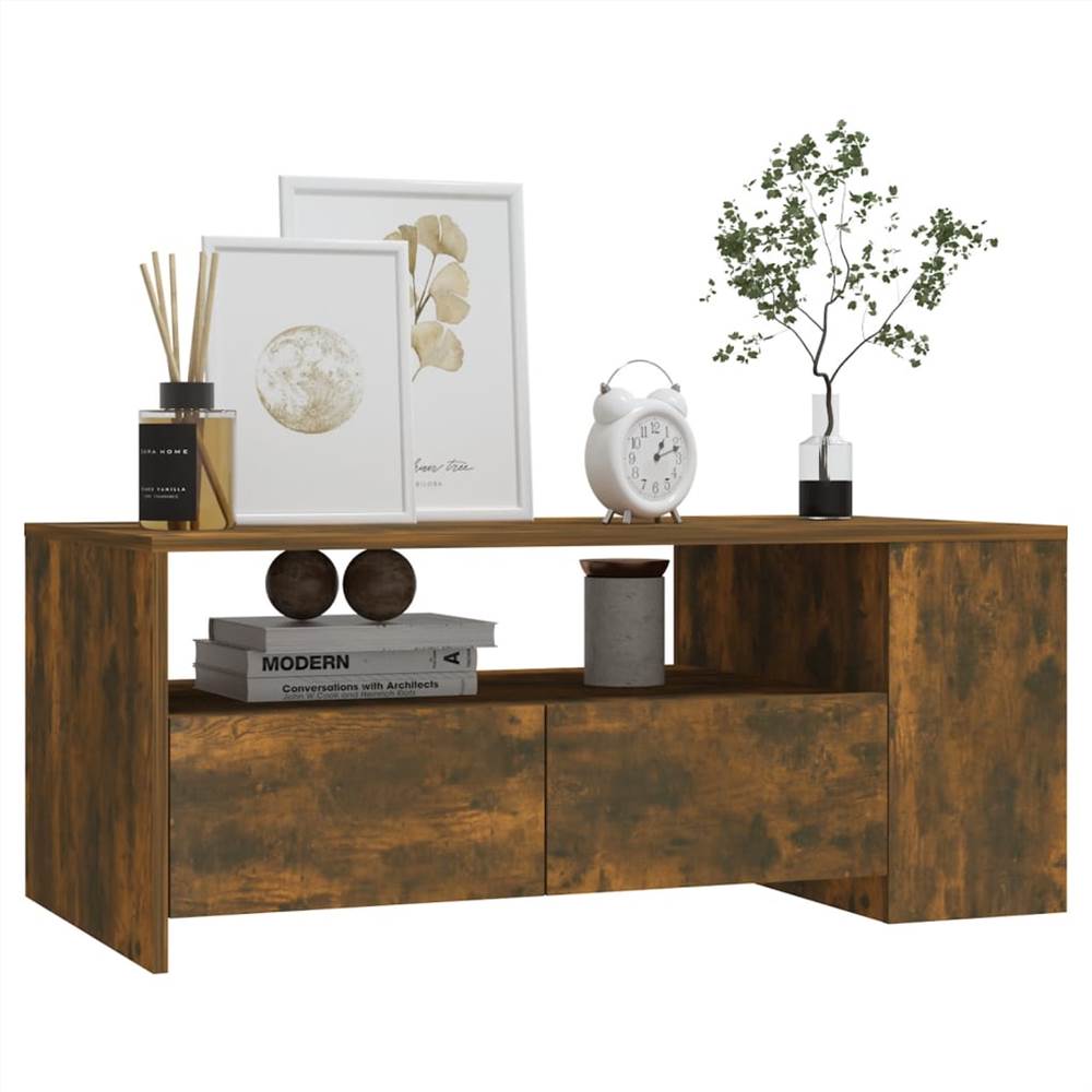 Coffee Table Smoked Oak 102x55x42 cm Engineered Wood