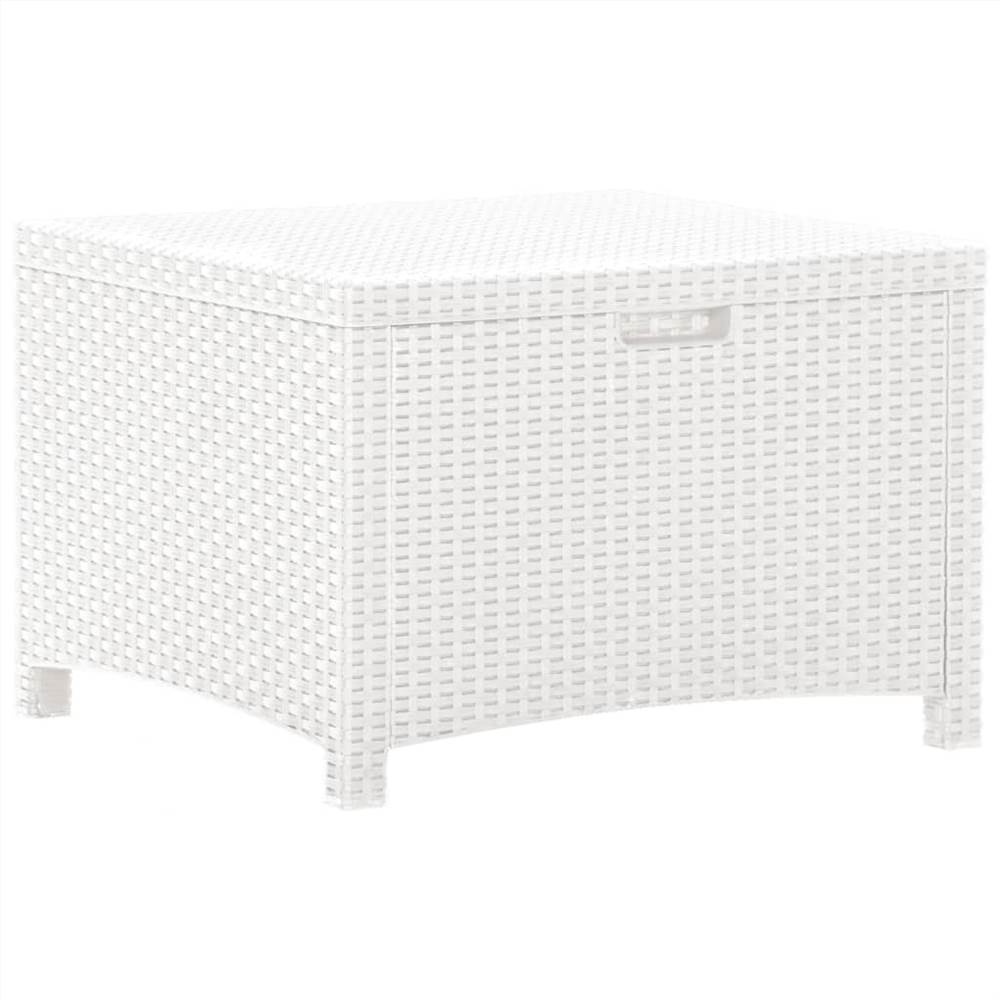 Garden Storage Box 60x54x41 cm PP Rattan White