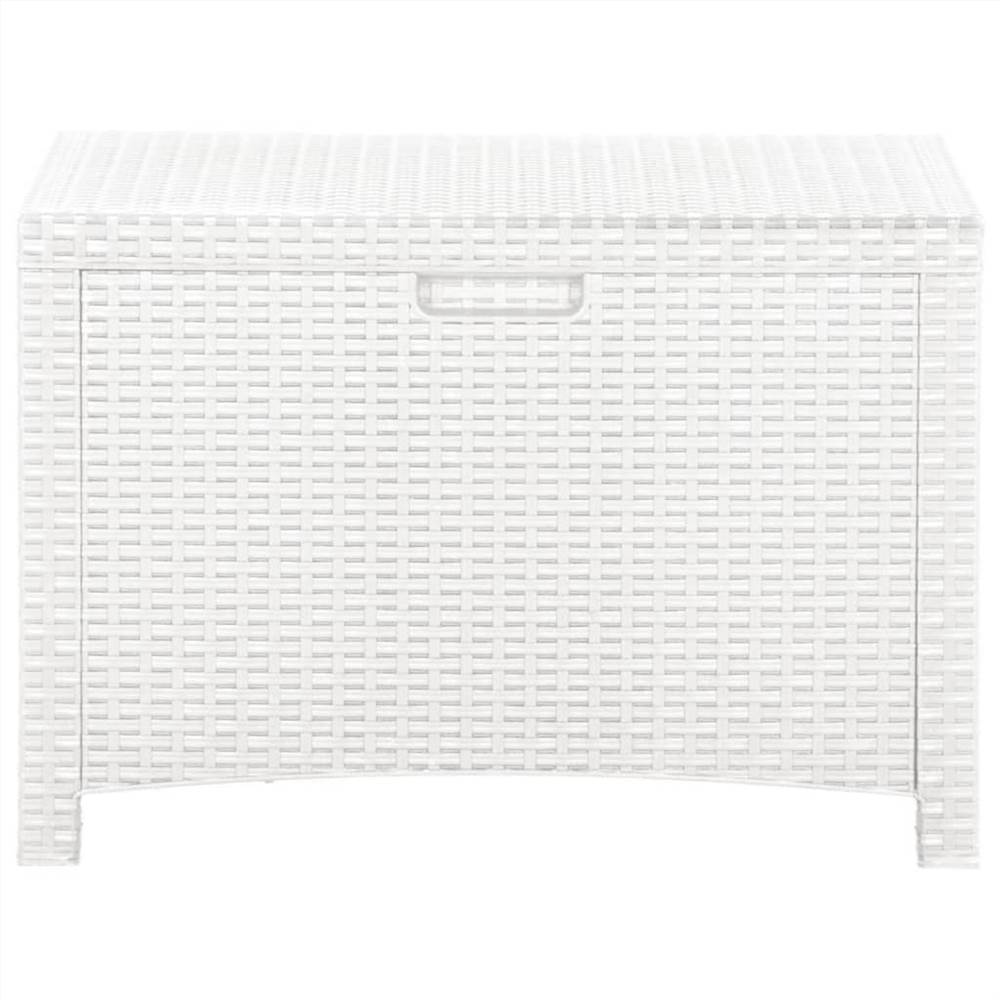 Garden Storage Box 60x54x41 cm PP Rattan White