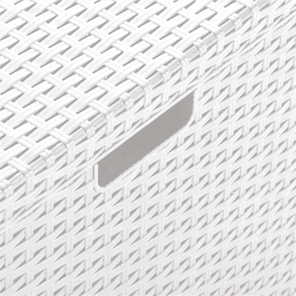 Garden Storage Box 60x54x41 cm PP Rattan White