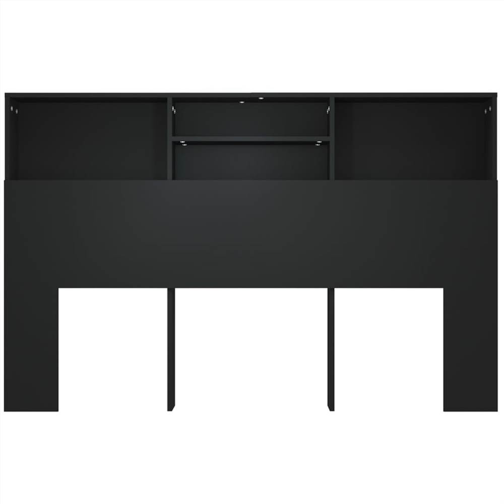 Headboard Cabinet Black 160x19x103.5 cm