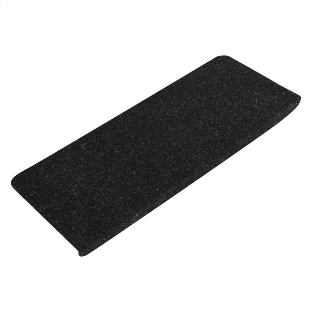 Self-adhesive Stair Mats 15 pcs 65x28 cm Anthracite