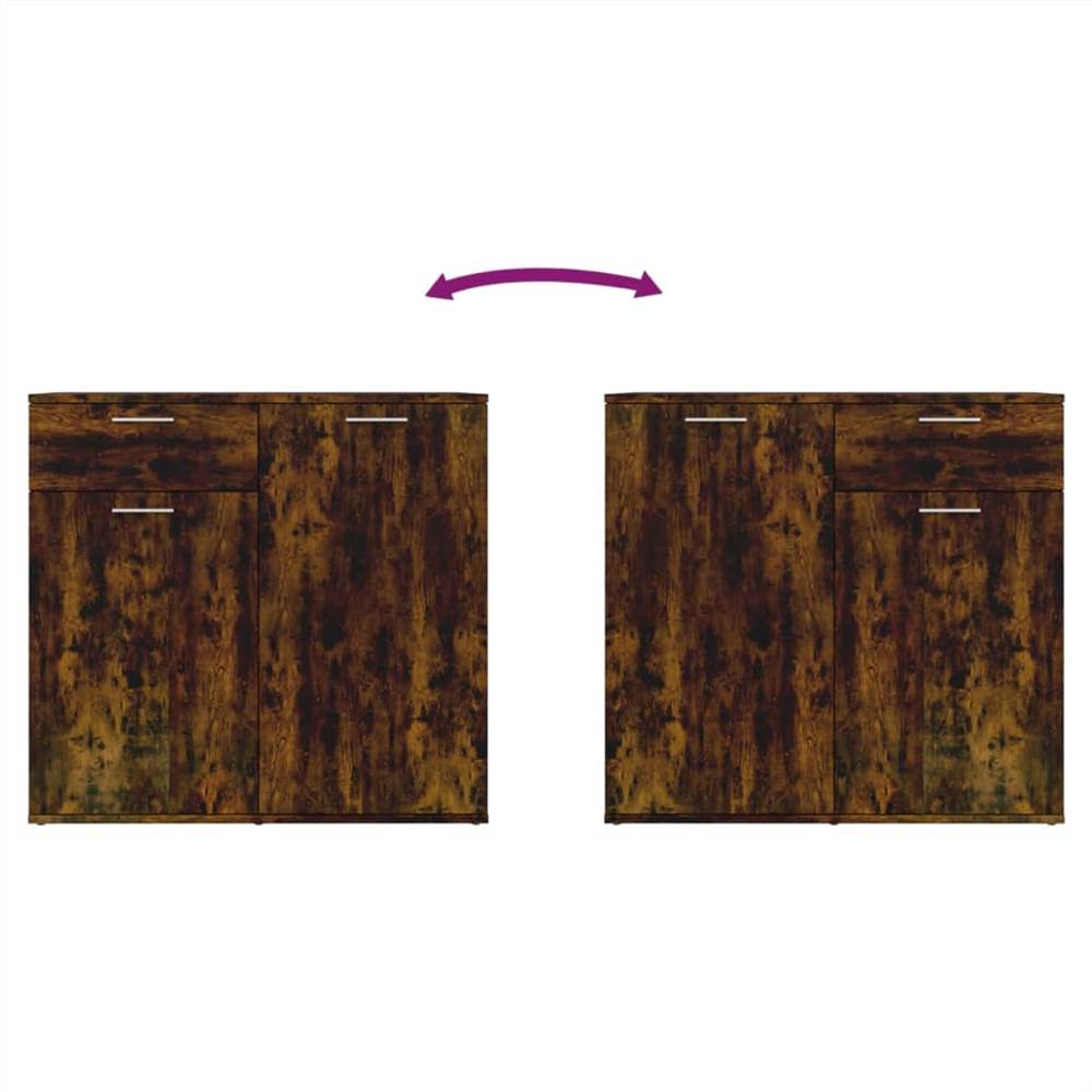 Sideboard Smoked Oak 80x36x75 cm Engineered Wood