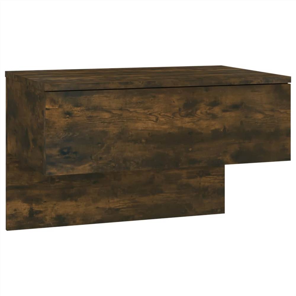 Wall Bedside Cabinet Smoked Oak Engineered Wood