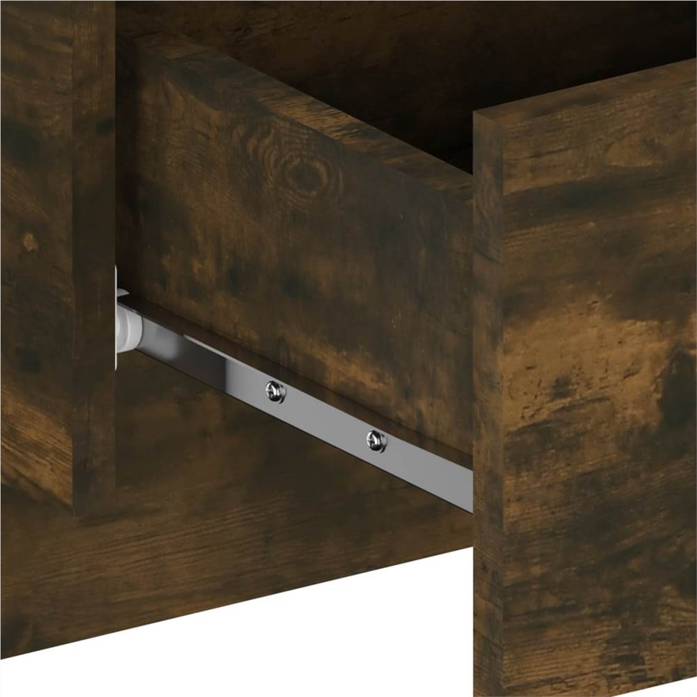 Wall Bedside Cabinet Smoked Oak Engineered Wood