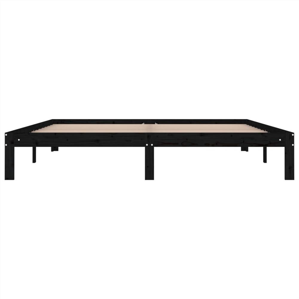Bed Frame Black Solid Wood 180x200 cm 6FT Super King