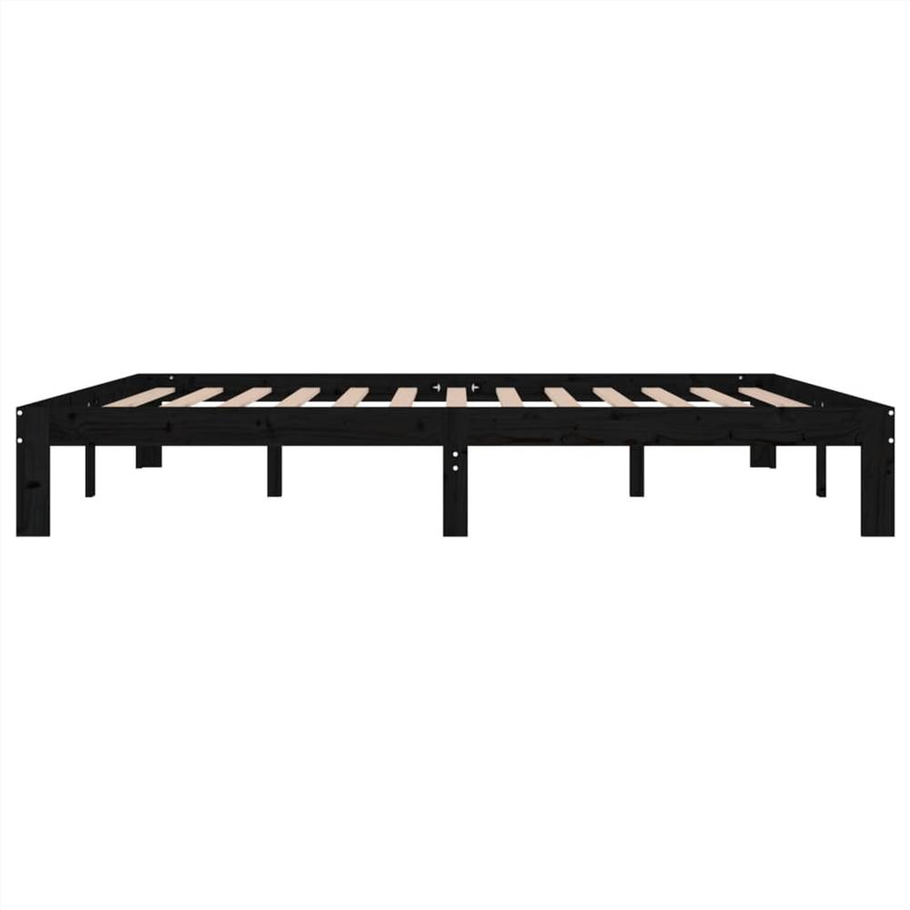 Bed Frame Black Solid Wood 180x200 cm 6FT Super King
