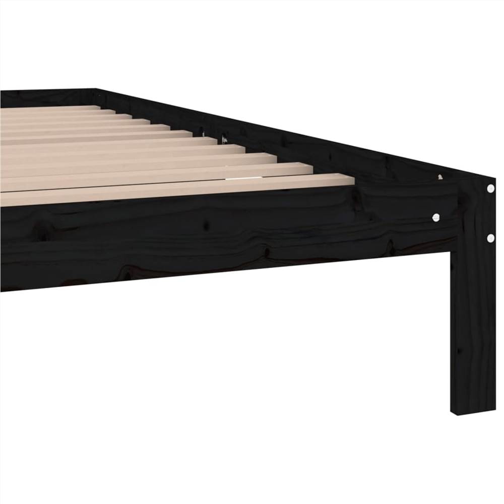 Bed Frame Black Solid Wood 180x200 cm 6FT Super King